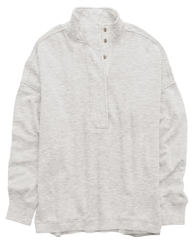 Image of Gacaky Sweatshirt for Women Oversized Casual Long Sleeve Button Henley Neck Pullover Tops Fashion Outfits Clothes
