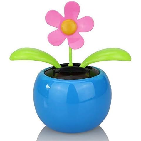 Gwill Light Solar Planter Swing Moving Dancing Solar Power Flower Flowerpot Swing Solar Car Toy Gift Home Decorating Plants Color Random Cover