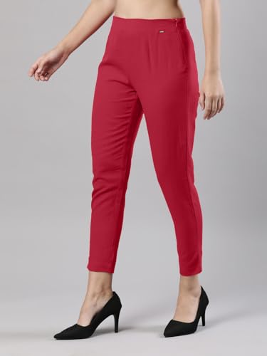 Image of Femmora Comfortable Fit Solid Straight Pant, Breathable Cotton Fabric with Side Zip Button Closure, for Women, Pack of 1