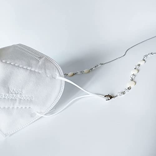 Sunglasses Chain Mask Chain Stainless Steel Natural Handmade Beads Fashion Glasses Strap Eyeglasses Holderss Around Neck Necklace For Women (White Shell-A1) #TOP7