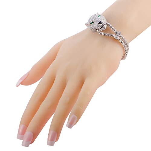 Buy CARTIER Panthere De 18K White Gold Diamond, Emerald and Onyx Panther  Bracelet at Amazon.in