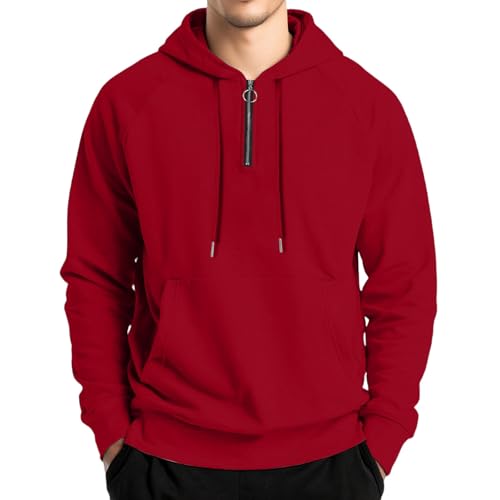 Mens Fashion Pullover Hoodies Long Sleeve Drawstring Button Texture Hooded Sweatshirt2