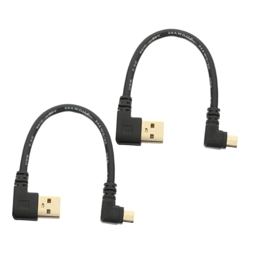 JEWEDECO USB�}�C�N��USB�ւ̕ϊ��P�[�u��2�{�Z�b�g �R���p�N�g�݌v�ȒP�ɍ������݉\ �S�[���h���b�L���������S���f�ގg�p �I�t�B�X��ƒ�̃f�[�^�]���[�d�ɍœK