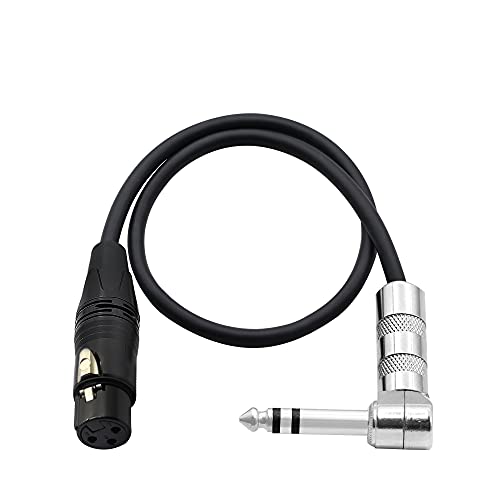 Pngknyocn 1/4 To Xlr Cable 90 Degree Right Angle 6.35 Mm Trs Male Plug To Xlr Female Jack Audio Stereo Microphone Cable For Speakers, Stage, Dj And More（50Cm） #TOP1