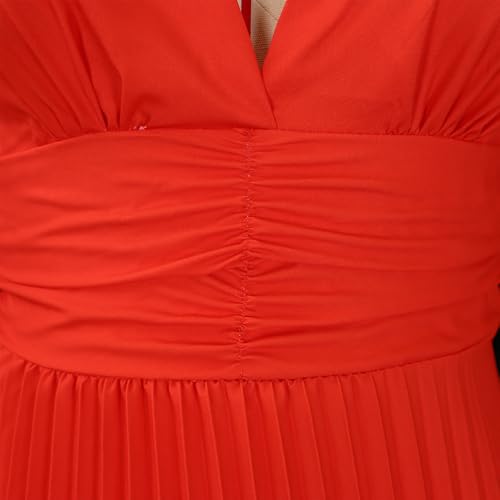 ZVO Women Maxi Dress Sexy Cocktail Party Long Dress Summer Loose Beach Dresses A-line Pleated Halter Dress3