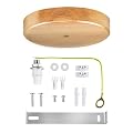 Arturesthome Wooden Ceiling Canopy Kit with Hardware, Handmade Natural Wood Ceiling Plate for Pendant Light or Hanging Lights, DIY Chandelier Fixture - Wood 12cm