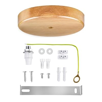 Arturesthome Wooden Ceiling Canopy Kit with Hardware, Handmade Natural Wood Ceiling Plate for Pendant Light or Hanging Lights, DIY Chandelier Fixture - Wood 12cm