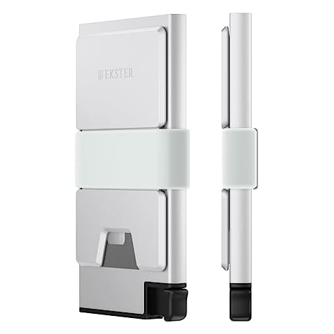 Ekster Aluminum Cardholder Wallet for Men | Metal Wallets with RFID Blocking Layer | Slim & Minimalist Aluminum Wallet with Push Button for Quick Card Access (Silver) Cover