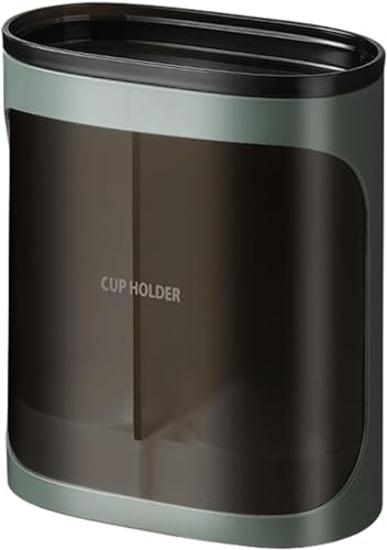 Paper Cup Dispenser - No Drilling Plasticc Water Cooler Cup Holder, Takeaway Cup Rack Easy to Install, Coffee Shop Cup Holder for Living Room Dining Room Conference Room/763 (Color : Binocular Green