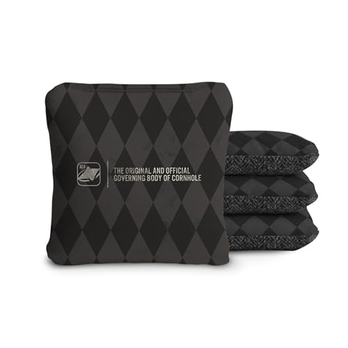 ACA Synergy Soft Professional Cornhole Bags Dual Sided Regulation 6x6 Set of 4 Checkered Diamond Black