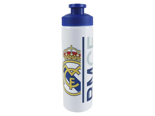 CYPBRANDS- Real Madrid, Botella, Botella de agua, Bidón, Cantimplora, Color Blanco, Producto Oficial