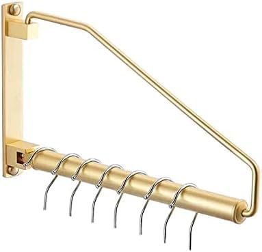 This Wall Mount Clothes Rack with 180° Rotating Hooks for Laundry and Bathroom Organization