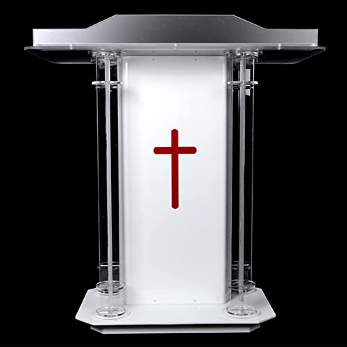 La mejor selección de Atriles y podios que Puedes Comprar On-line. 46 JNQLLDS Podio Atril Podio Stand Acrílico Iglesia Podio Conferencia/Evento/Iglesia Oración De Boda/Podio De Pie Transparente Podio