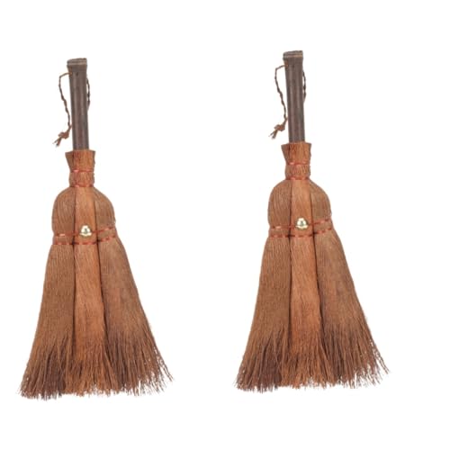 TOVINANNA Desktop Fiber Broom Compact Manual Cleaning Brush for Household Office and Kitchen Use Small Broom with Short Handle for and