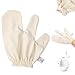 Auiremrti Garshana-Handschuhe, Massaggio in Seta Grezza, Guanti Garshana con Bande Elastiche per Polsi, per Massaggio con Spazzola per la Pelle immagine