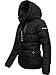 Navahoo Damen Winterjacke warme Steppjacke mit hohem Kragen und Verstellbarer Kapuze Amayaa Black Gr. M