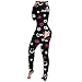 Schlafanzug Damen, Damen Sexy Jumpsuit Bodysuit Mode Einteiliger Pyjama Schlafoverall Herbst Winter Beiläufig Hausanzug Bodycon Strampler Nachtwäsche fur Erwachsene Langarm Schlafanzug