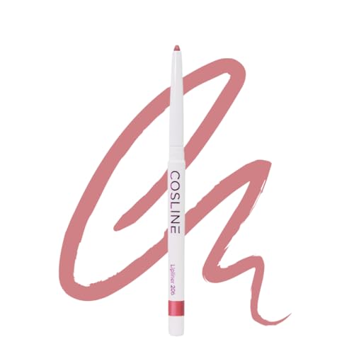 COSLINE Lipliner Nature 206, Lippenkonturenstift in natürlichem Nude, Cremig, Langanhaltend, Kein Anspitzen, Vegan