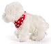 Uni-Toys - Malteser, stehend - Mit Halstuch (Herzchen-Motiv) - 32 cm (Länge) - Plüsch-Hund - Plüschtier, Kuscheltier
