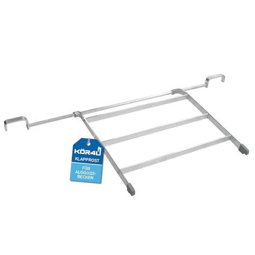 kör4u Klapprost für Ausgussbecken 50cm, aus Aluminium, für Keller, Waschküche, Garten, Garage und Spülbecken