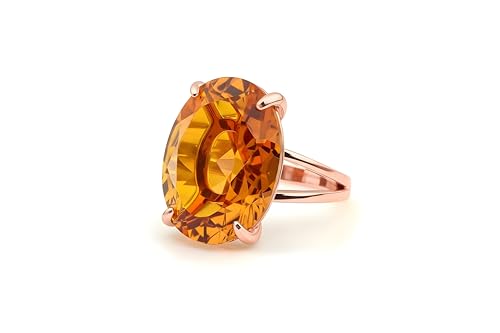 Bague citrine en or rose 14k : l'accessoire mode de votre quotidien