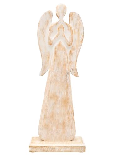 Image of Boston International Christmas Statue Tabletop Figurine Winter Holiday Decorations for Home, 10.5 inch, Natural Angel