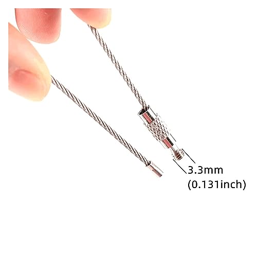 Llavero de cable morado con lazo de bloqueo de tornillo de acero inoxidable 15cm 7