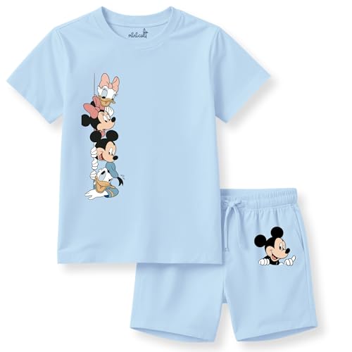 Image of minicult kids Kids Cotton Shorts and Matching Tshirt Coord clothing set with Cute Prints Clothing Set (200gsm Cotton Fabric)(pack of 2)