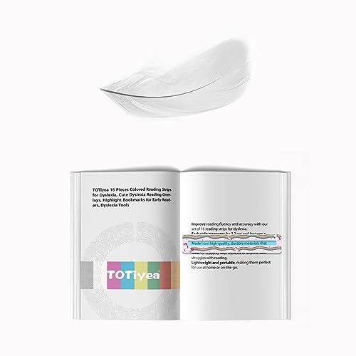 Totiyea 16 Pieces Colored Reading Strips For Dyslexia, Cute Dyslexia Reading Overlays For Early Readers, Dyslexia Tools #TOP4