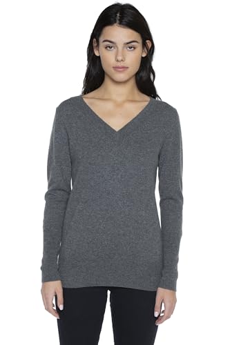 Image of JENNIE LIU Women's 100% Pure Cashmere Long Sleeve Ava V Neck Pullover Sweater