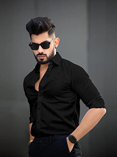 Image of Men's Cotton Solid Full Sleeves Regular Fit Casual Shirt and Pant