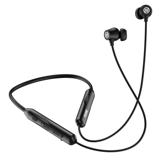 Noise Airwave Pro Bluetooth in Ear Neckband with Upto 32 dB ANC, 60H of Playtime, Dual Device Pairing, 3 Mic ENC for Calling, Low Latency(Upto 40ms), 13mm Driver (Matte Black)