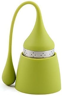 iNeibo Silicone Loose Leaf Tea Strainers - Food Grade Herbal Spice Filter Infusers with drip Tray (1)