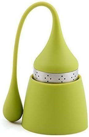 iNeibo Silicone Loose Leaf Tea Strainers - Food Grade Herbal Spice Filter Infusers with drip Tray (1)