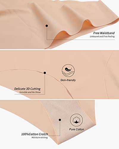 Image of DEANGELMON Seamless Underwear for Women No Show Bikini Panties Comfortable Stretch Invisible Ladies Hipster Briefs