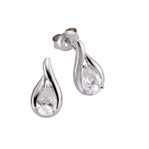 Preisvergleich Produktbild ZEEme Basic Damen-Ohrstecker 925 / - Sterling Silber Zirkonia weiß 360220531