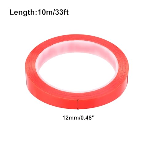 Image of MECCANIXITY 12mm(1 /2 inch) x 10m Phone Repair Adhesive Tape LCD Screen Repair Sticker Double Sided for Cell Phone Tablet Laptop Clear Red