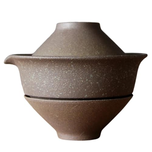 Buhdjfnke Service à thé portable en céramique, composé d'une tasse et d'une tasse, idéal pour et le bureau, dans un style vintage.