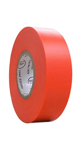 Image of TradeGear Colored Electrical Tape - PVC General Purpose - Waterproof, Flame Retardant, Rubber Based Adhesive, UL Listed - Rated for Max. 600V and 80oC Use - 60' x 3 /4 inch x 0.07 inch (1 Pk Orange)