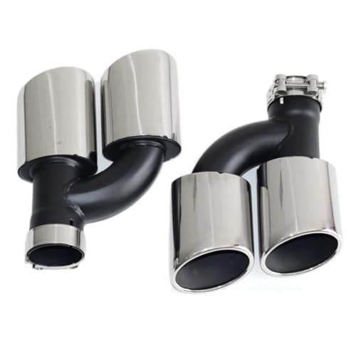 Embouts d'échappement double sortie argent 60 mm en acier inoxydable pour protection durable
