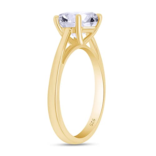 SAVEARTH DIAMONDS 1 1/5 Cttw 7MM Round Cut Lab Created Moissanite Diamond Solitaire Engagement Ring For Women In 14K Gold Over Sterling Silver(VVS1 Clarity, 1.20 Cttw)4