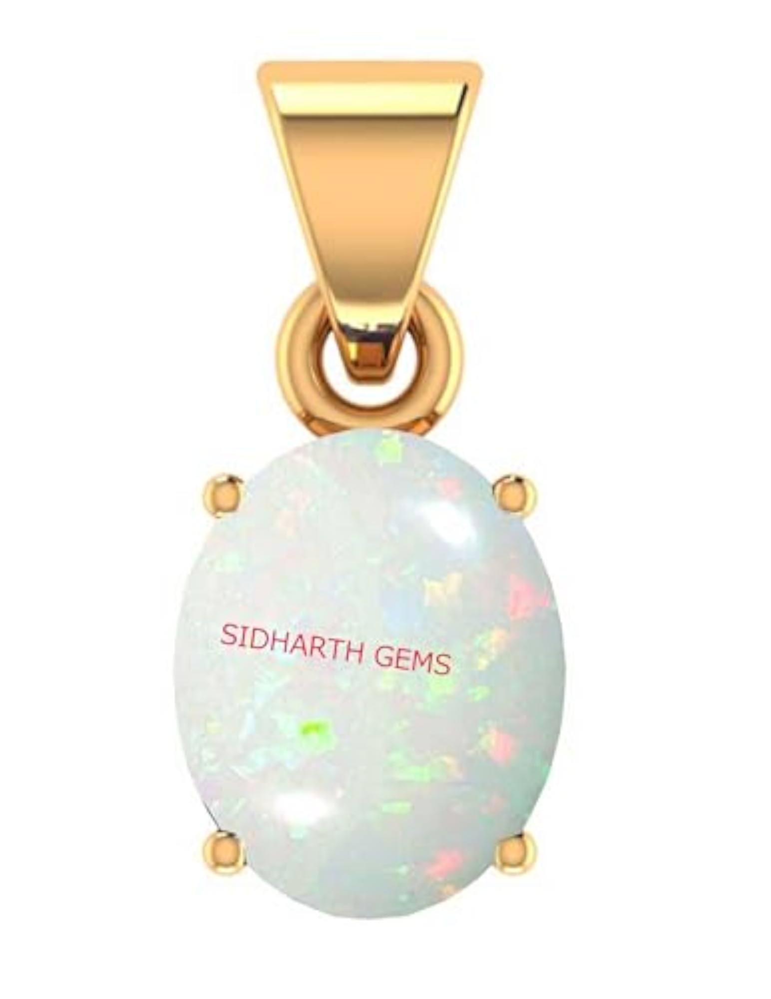 Natural Opal Gold Plated Pendant, 7.00 Ratti, Certified