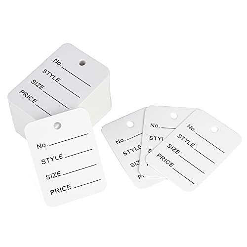 1000 PCS Price Tags, Clothes Size Tags Coupon Tags Making Tag White Store Tags Clothing Tags, 1.94" X 1.38" with Exquisite Box Package