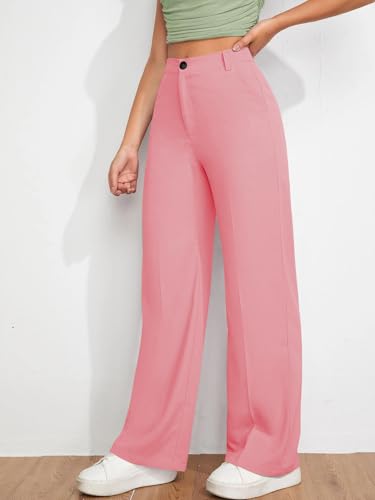 Image of Toochki Trousers for Woman Pants Women's Formal Office Korean | Black Track Pant | Straight | Cotton Spandex Stretchable Trouser | High-Waisted Bottom Wear