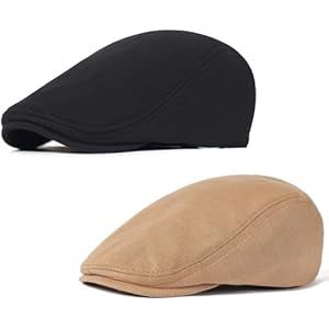 Malaxlx 2 Pcs Mens Womens Newsboy Flat Cap Beret Hat Ivy Irish Gatsby Driving Cabbie Hat