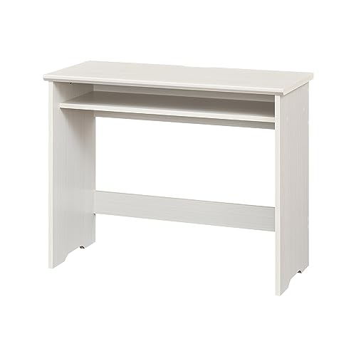 白井産業 デスク 机 収納付き 木製 一人暮らしの部屋にぴったりな幅約90cmのコンパクトサイズ ホワイト 白木目 ベーシックデザイン 幅90.2×奥行39.5×高さ72.0cm FUL-7090DESK WH フルニコ