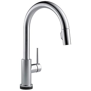 Delta Faucet Trinsic VoiceIQ Touchless Kitchen Faucet with Pull Down Sprayer, Smart Faucet, Alexa and Google Assistant Voice Activated, Kitchen Sink Faucet, Arctic Stainless 9159TV-AR-DST