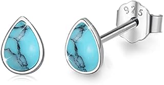 Turquoise Earrings 925 Sterling Silver Stud Earrings Turquoise for Women Small Earrings Turquoise Jewellery for Girls Children