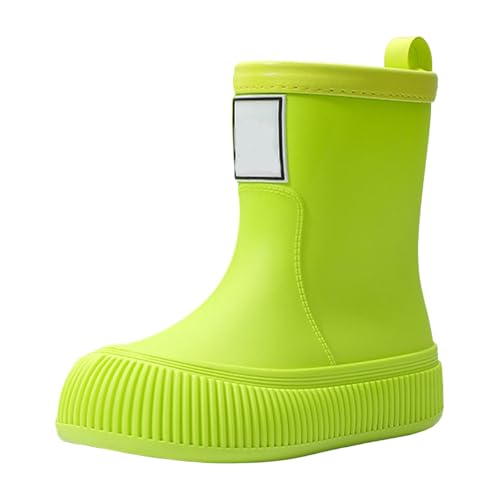 Botas de goma de media altura para mujer, antideslizantes, botas de lluvia de invierno, verde, 40 EU