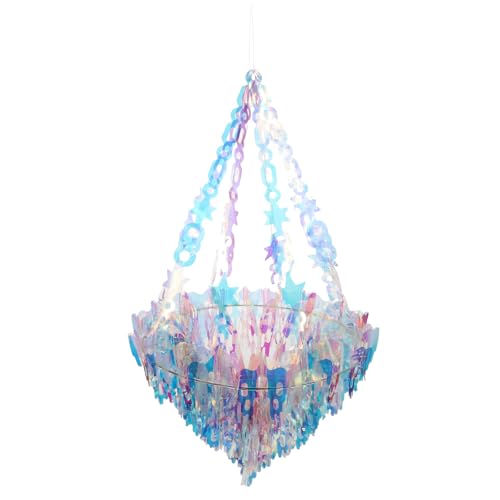 SWETRACE Lampadario a Sospensione in Pellicola Neon Argento 14 Pollici Decorazione da Soffitto per Festa e Ufficio, Ornamento Creativo e Regalo